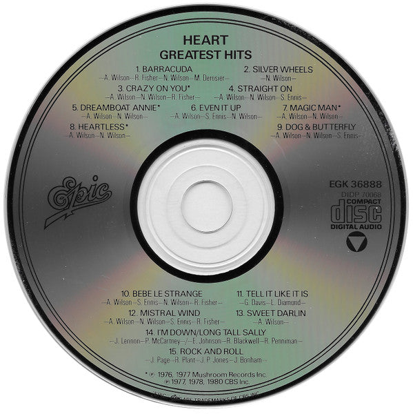 Heart : Greatest Hits / Live (CD, Comp, RE)