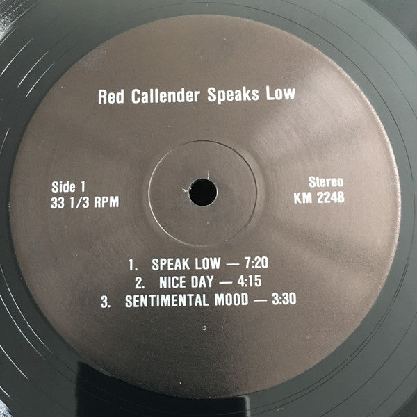 Red Callender : Speaks Low (Collectors Edition) (LP)