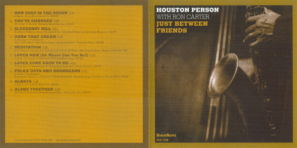Houston Person With Ron Carter : Just Between Friends (CD, Album)