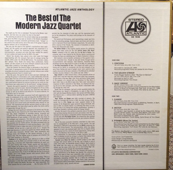 The Modern Jazz Quartet : The Best Of (LP, Comp, RE, SP )