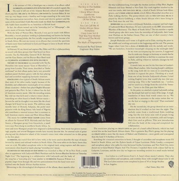 Paul Simon : Graceland (LP, Album, Spe)