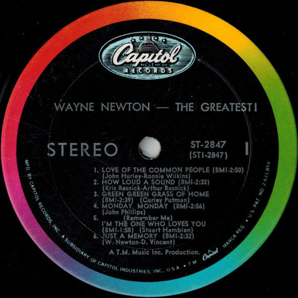 Wayne Newton : The Greatest! (LP, Album, Pit)