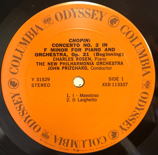 Chopin* / Liszt*, Charles Rosen, John Pritchard Conducting The New Philharmonia Orchestra* : Piano Concerto No.2 In F Minor / Piano Concerto No.1 In E-flat Major (LP)