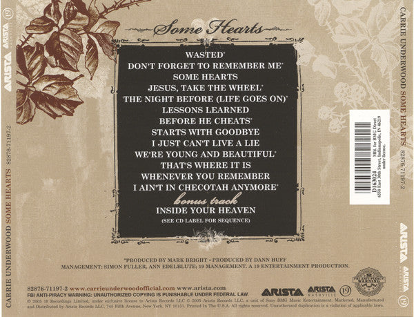 Carrie Underwood : Some Hearts (CD, Album, Club)