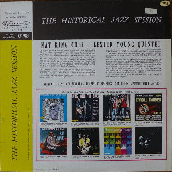 Nat King Cole - Lester Young Quintet : The Historical Jazz Session (LP, RE)