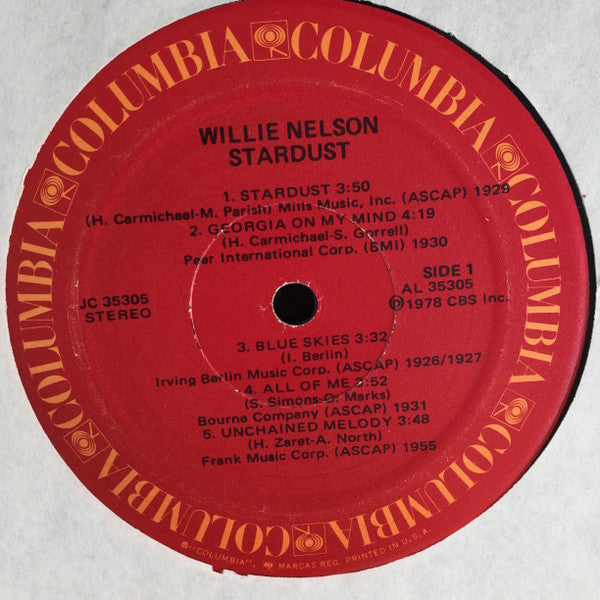 Willie Nelson : Stardust (LP, Album)