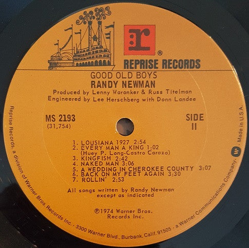 Randy Newman : Good Old Boys (LP, Album, RP, Ter)
