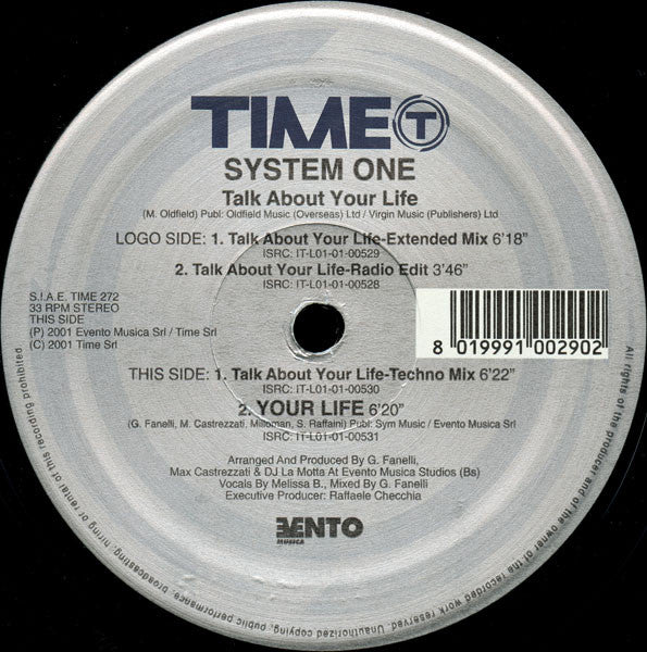 System One (2) : Talk About Your Life (12")