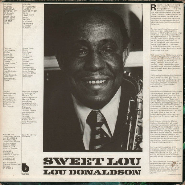 Lou Donaldson : Sweet Lou (LP, Album)