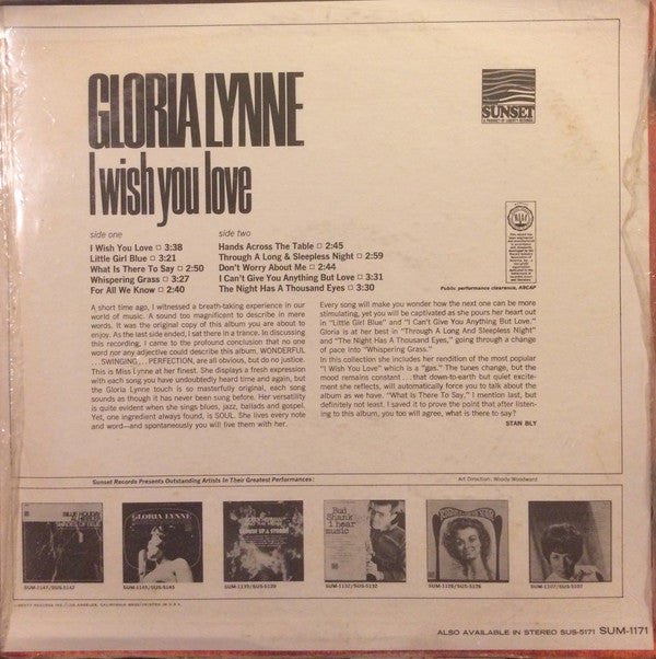 Gloria Lynne : I Wish You Love (LP, Comp, Mono)