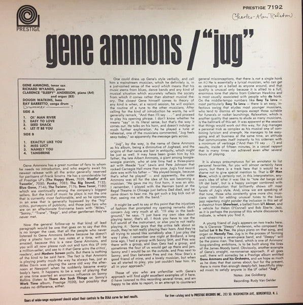Gene Ammons : "Jug" (LP, Album, Mono)