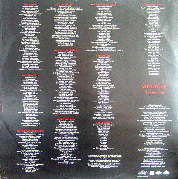 The Kane Gang : Miracle (LP, Album)