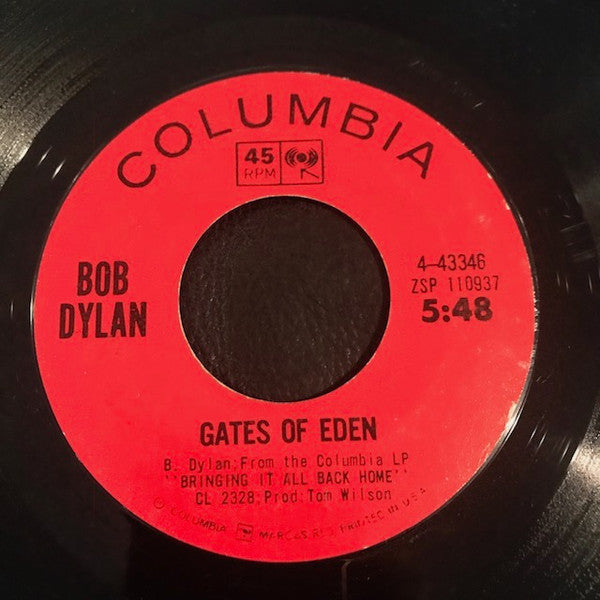 Bob Dylan : Like A Rolling Stone / Gates of Eden (7", Single, Styrene, San)