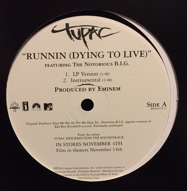 Tupac* Featuring The Notorious B.I.G.* : Runnin (Dying To Live) (12")
