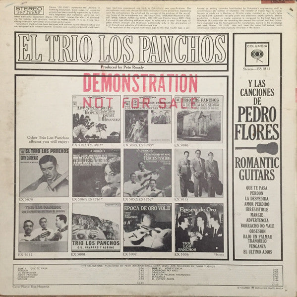 El Trio Los Panchos* : Romantic Guitars - El Trío Los Panchos Y Las Canciones De Pedro Flores (LP, Album)