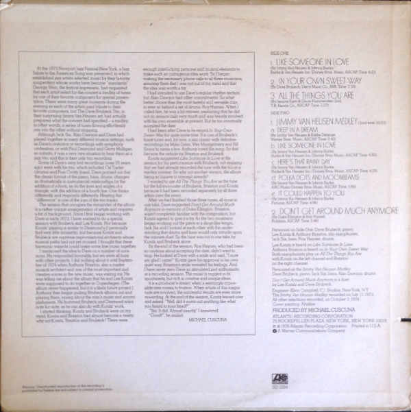 Dave Brubeck : All The Things We Are (LP, Album, PR)