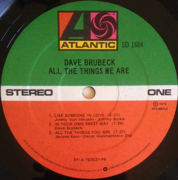 Dave Brubeck : All The Things We Are (LP, Album, PR)