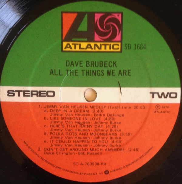 Dave Brubeck : All The Things We Are (LP, Album, PR)