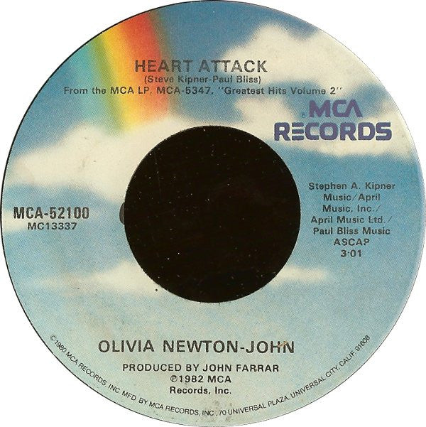 Olivia Newton-John : Heart Attack (7", Single, Glo)