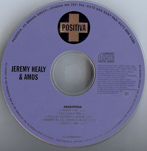 Jeremy Healy & Amos : Argentina (CD, Single, Ude)