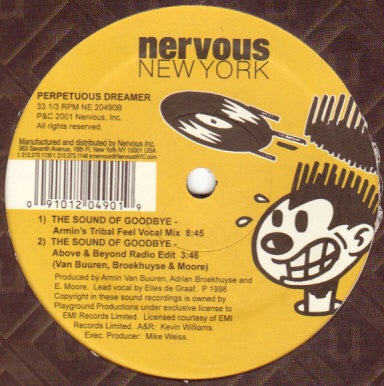 Perpetuous Dreamer : The Sound Of Goodbye (12")