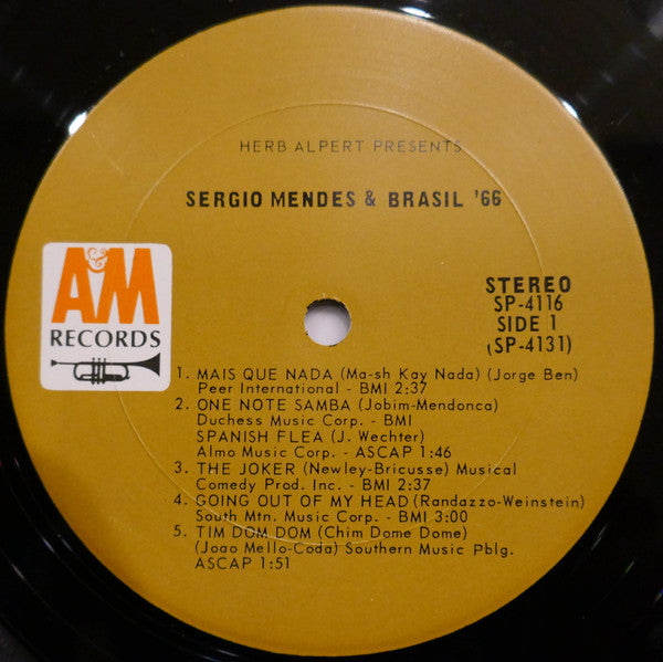 Herb Alpert Presents Sergio Mendes & Brasil '66* : Herb Alpert Presents Sergio Mendes & Brasil '66 (LP, Album, RP, Pit)
