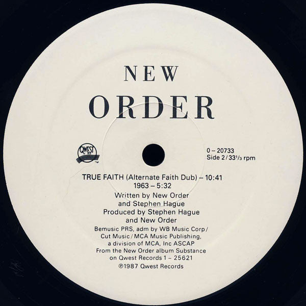 New Order : True Faith / 1963 (12", Maxi, All)