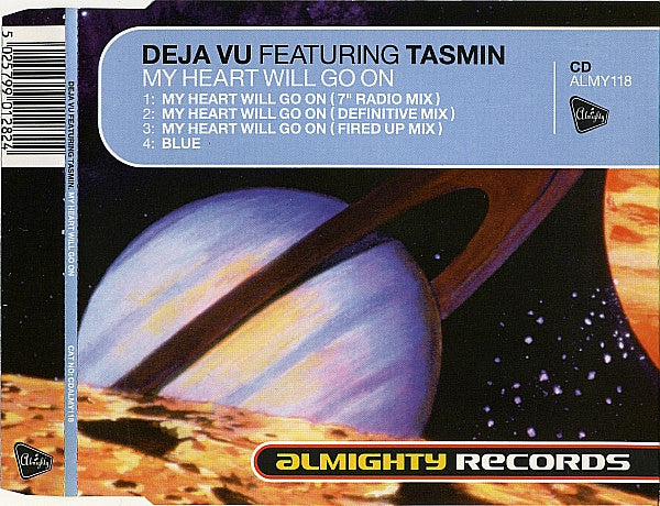 Deja Vu (2) Featuring Tasmin : My Heart Will Go On (CD, Single)
