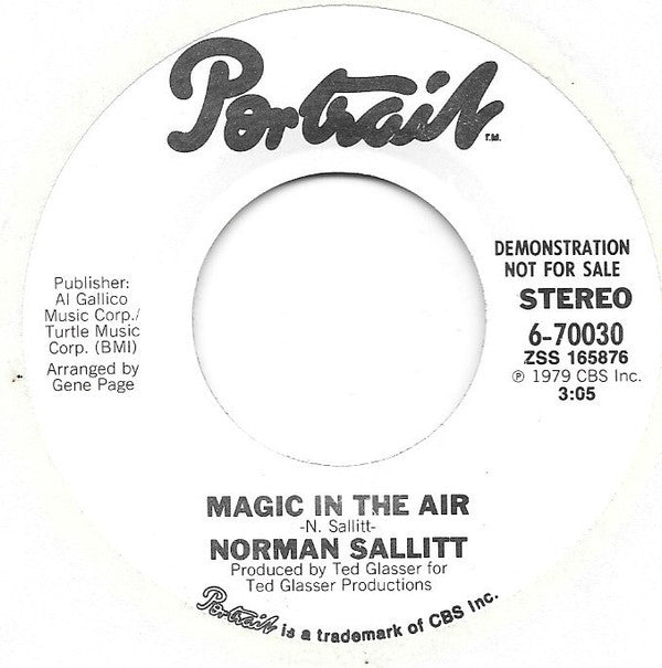 Norman Sallitt : Magic In The Air (7", Single, Promo)