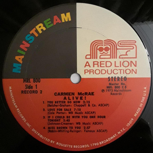 Carmen McRae : Alive! (2xLP, Comp)