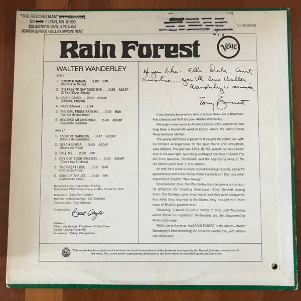 Walter Wanderley : Rain Forest (LP, Album, Mono)