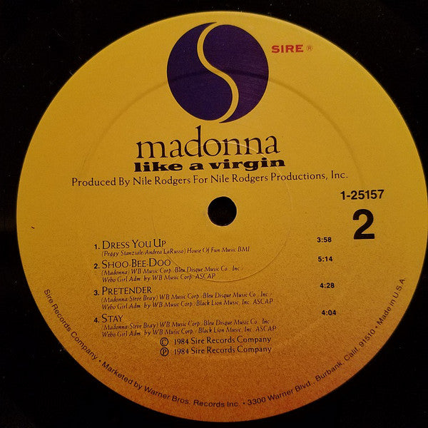 Madonna : Like A Virgin (LP, Album, All)