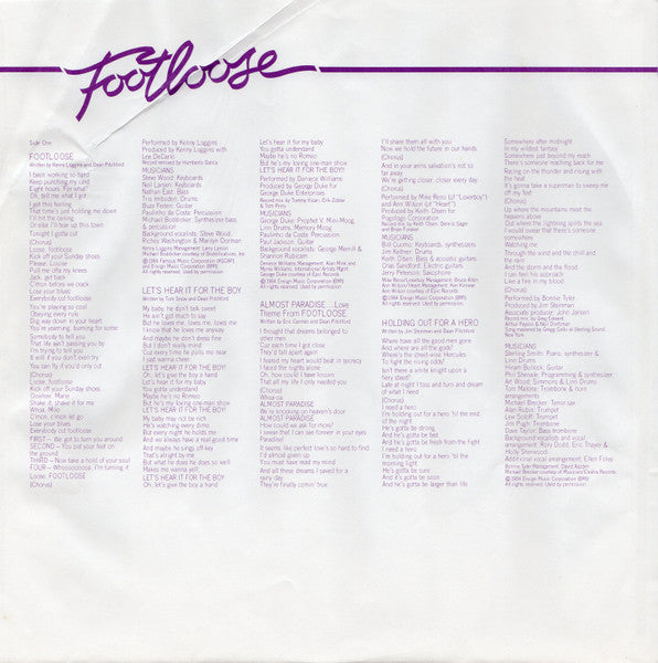 Various : Footloose (Original Motion Picture Soundtrack) (LP, Album, Pit)