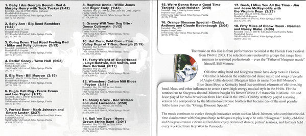 Various : Look A'Yonder Comin' - Bluegrass And Old-Time String Band Music From The Florida Folklife Collection (CD, Album, Comp)