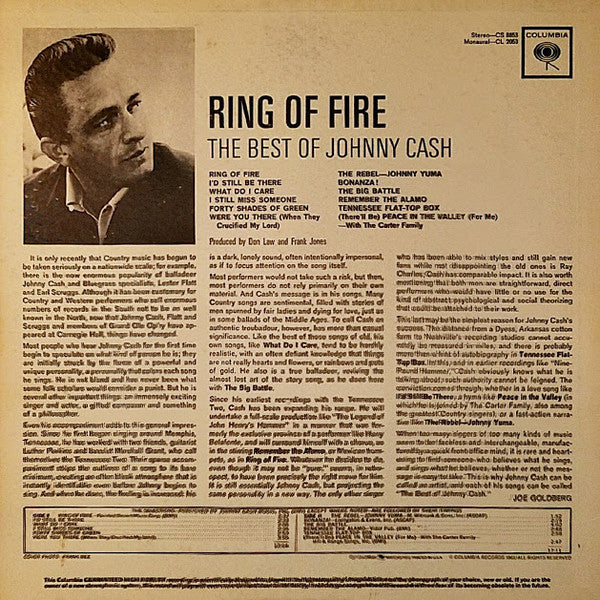 Johnny Cash : Ring Of Fire (The Best Of Johnny Cash) (LP, Comp, Mono)
