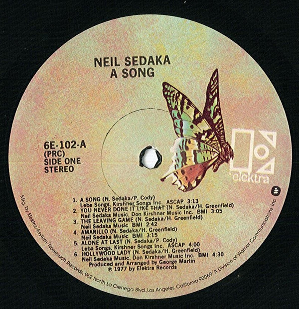 Neil Sedaka : A Song (LP, Album)