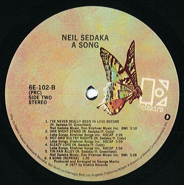 Neil Sedaka : A Song (LP, Album)