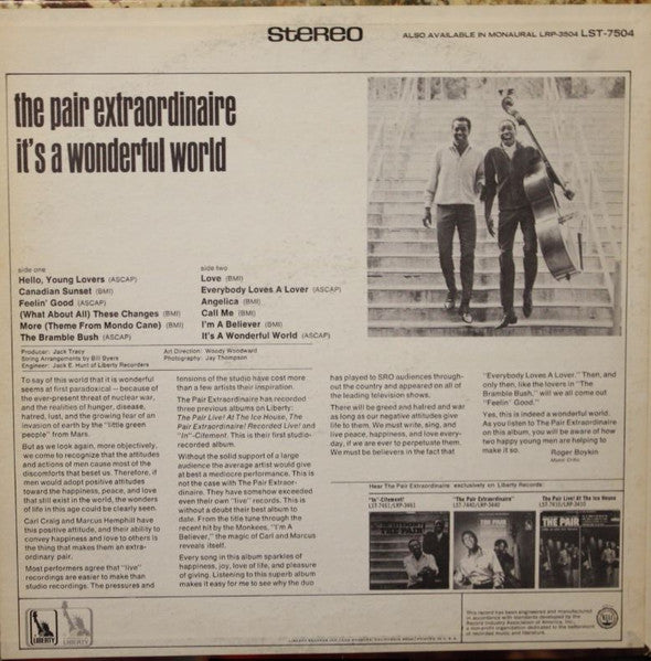 The Pair Extraordinaire : It's A Wonderful World (LP, Album)