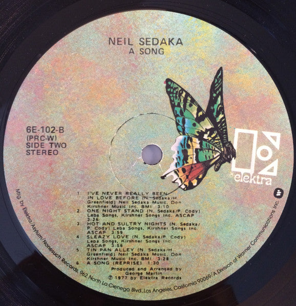 Neil Sedaka : A Song (LP, Album, PRC)