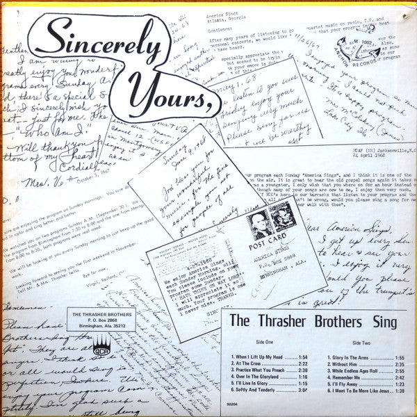 The Thrasher Brothers : Sincerely Yours (LP)