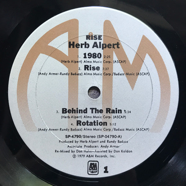 Herb Alpert : Rise (LP, Album)