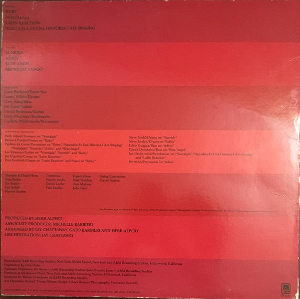 Gato Barbieri : Ruby, Ruby (LP, Album, Pit)