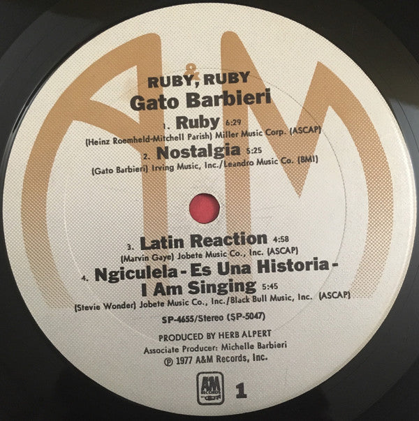 Gato Barbieri : Ruby, Ruby (LP, Album, Pit)