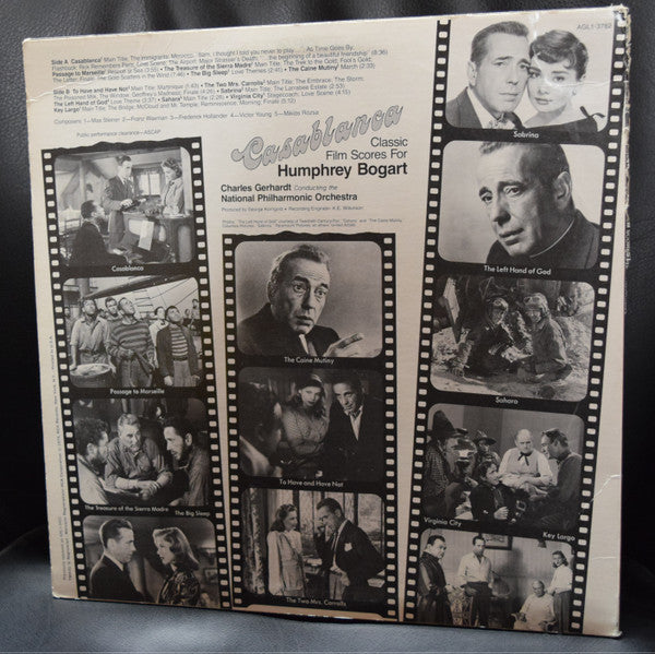 Charles Gerhardt / National Philharmonic Orchestra : Casablanca Classic Film Scores For Humphrey Bogart (LP, Album, RE)