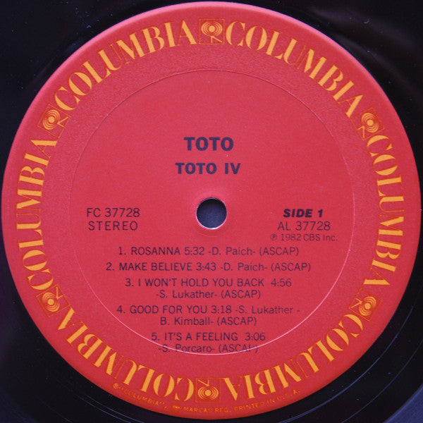 Toto : Toto IV (LP, Album, Car)