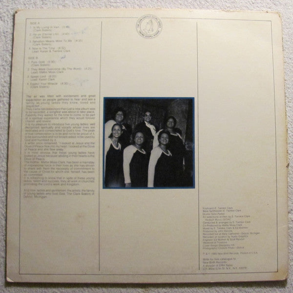 The Dynamic Clark Sisters* With Mattie Moss Clark : Is My Living In Vain (LP, Album, Promo)