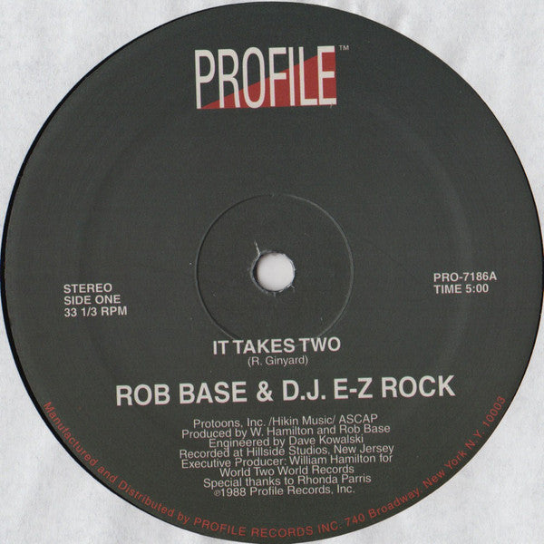 Rob Base & D.J. E-Z Rock* : It Takes Two (12", MP)