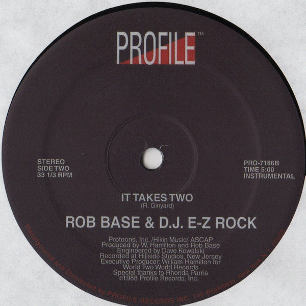 Rob Base & D.J. E-Z Rock* : It Takes Two (12", MP)