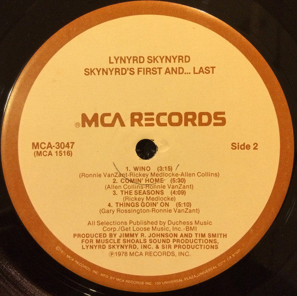 Lynyrd Skynyrd : Skynyrd's First And... Last (LP, Album, Gat)