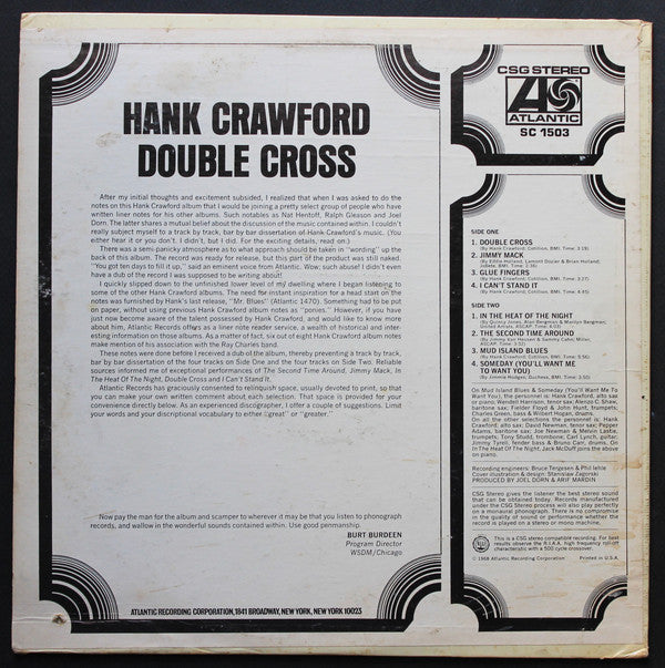 Hank Crawford : Double Cross (LP, Album, CSG)